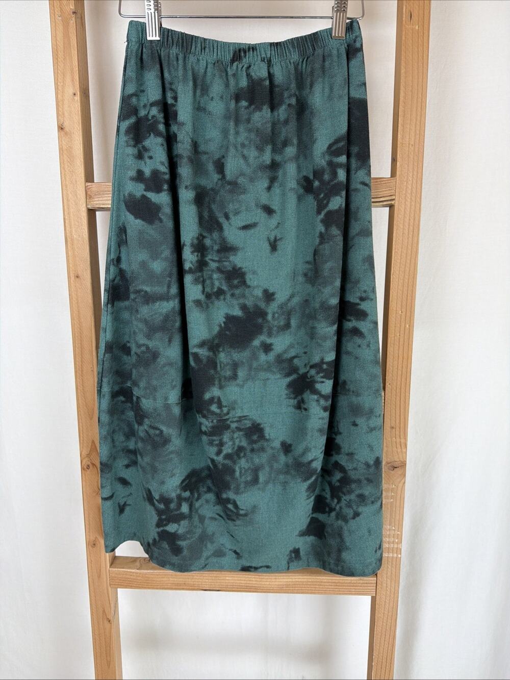 NWT Kleen Green & Black Abstract Print Bubble Skirt XS #0822